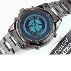 Seiko Astron GPS Solar Black Steel with Red Accents 44.6mm Watch SSE031