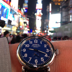 Shinola Runwell Blue Dial Black Leather Strap 41mm Watch S0110000027