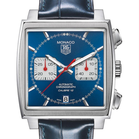 TAG Heuer Monaco Calibre 12 Chronograph Blue Watch 39mm CAW2111.FC6183