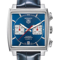 TAG Heuer Monaco Calibre 12 Chronograph Blue Watch 39mm CAW2111.FC6183