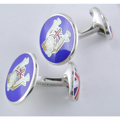 Deakin & Francis British Bulldog Union Jack Flag Sterling Silver Cufflinks