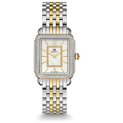 Michele Deco II Mid-size Diamond Two-tone Diamond Dial Watch MWW06i000004