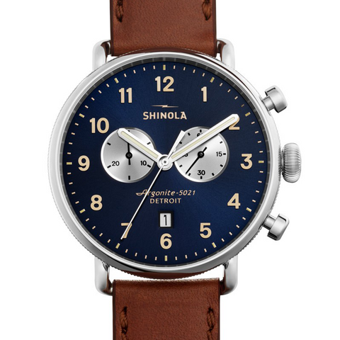 Shinola Gents 43mm Canfield Chronograph Midnight Blue Dial Watch 20001940