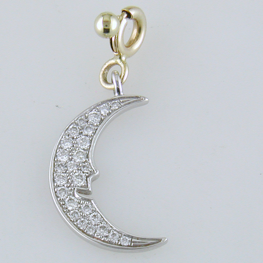 Pasquale Bruni Diamond Pave Moon Charm Pendant Le Monde
