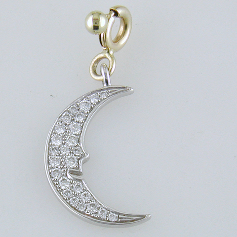 Pasquale Bruni Diamond Pave Moon Charm Pendant Le Monde