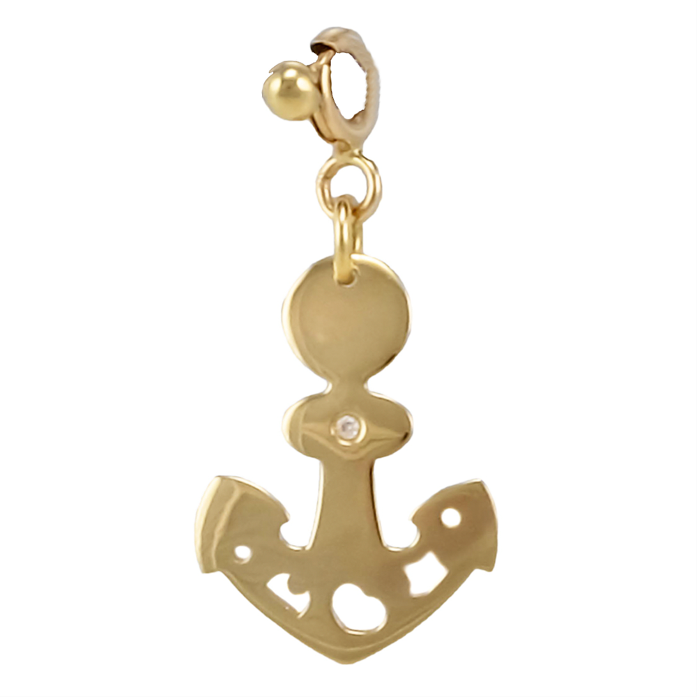 Pasquale Bruni Le Monde Anchor Charm Pendant 18K Yellow Gold with Diamond 14252G
