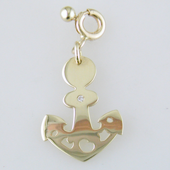 Pasquale Bruni Le Monde Anchor Charm Pendant 18K Yellow Gold with Diamond 14252G