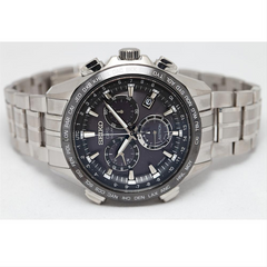 Seiko Astron GPS Solar 44.6mm Watch Titanium with Ceramic Bezel Black Dial Series 8X SSE003