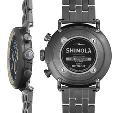 Shinola Gents 47mm Runwell Chronograph Crontrast Stainless Steel Watch 10000075