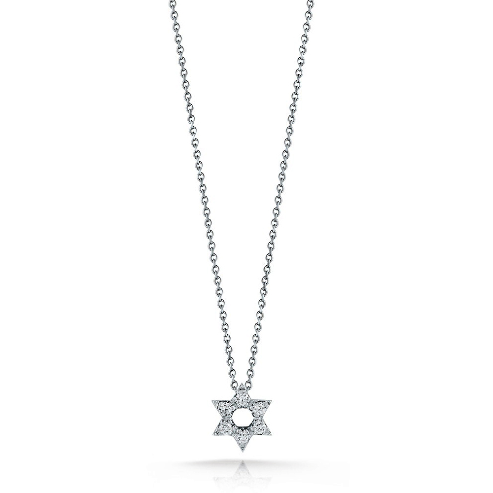 Roberto Coin Tiny Treasures Diamond Star Of David Necklace Pendant