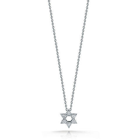 Roberto Coin Tiny Treasures Diamond Star Of David Necklace Pendant