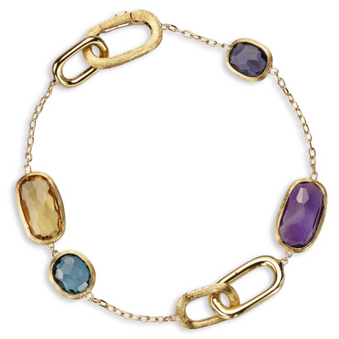 Marco Bicego Murano Rectangle Link Bracelet with Amethyst, Citrine BB1668