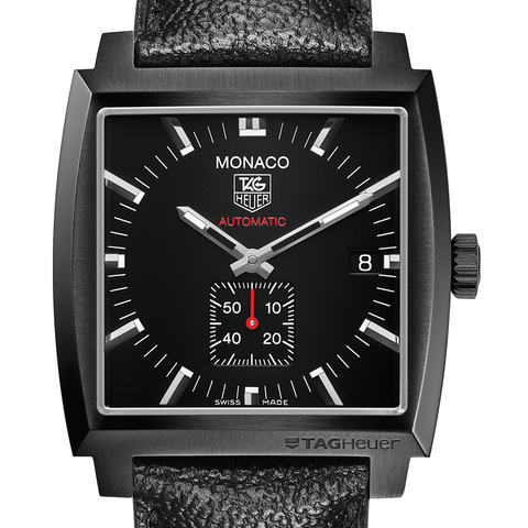 TAG Heuer Monaco Calibre 6 Automatic Watch Full Black 37MM WW2119.FC6338