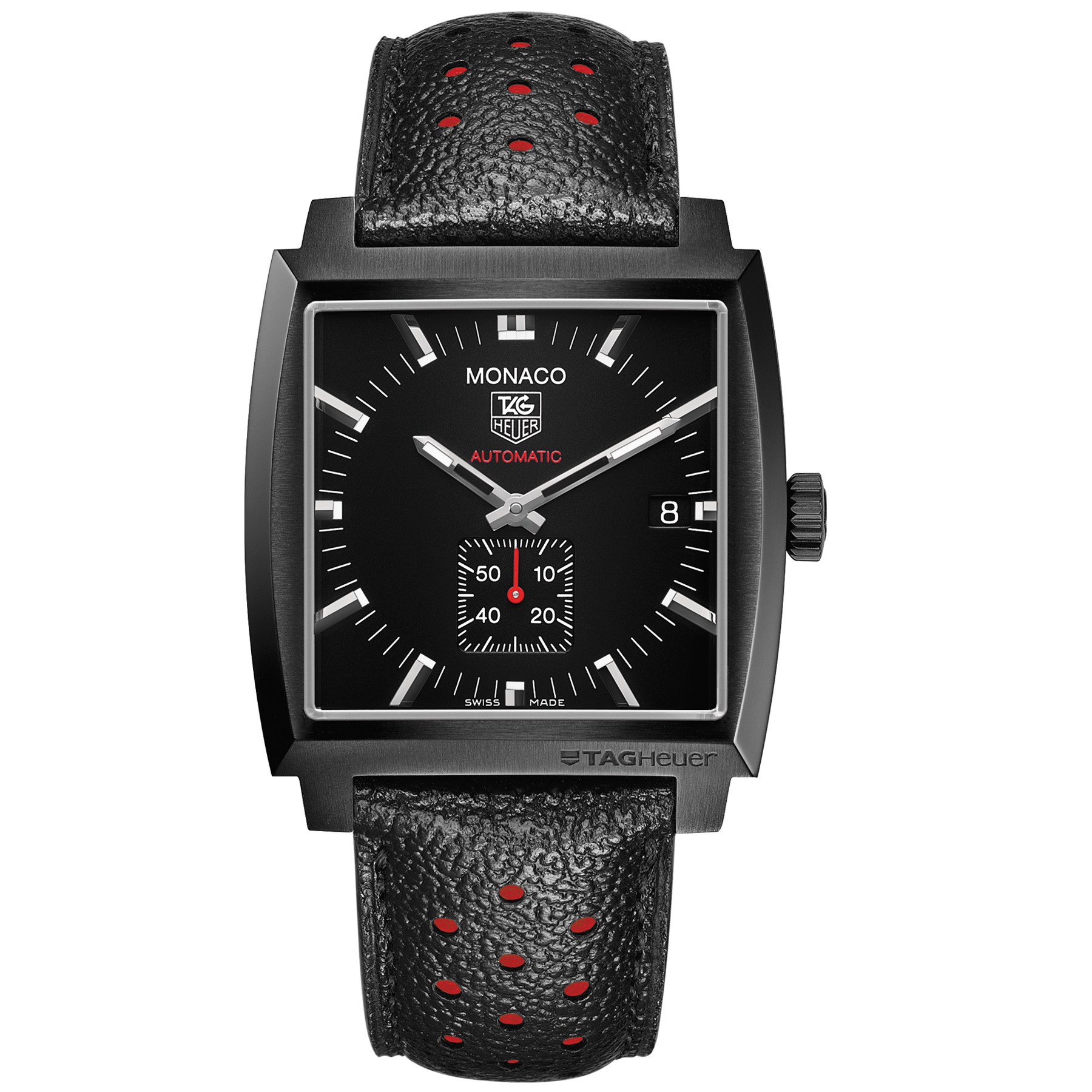 TAG Heuer Monaco Calibre 6 Automatic Watch Full Black 37MM WW2119.FC6338