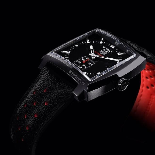 TAG Heuer Monaco Calibre 6 Automatic Watch Full Black 37MM WW2119.FC6338