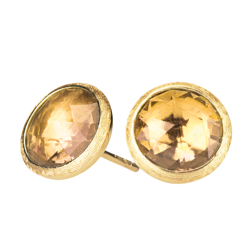 Marco Bicego Jaipur Citrine Yellow Gold Stud Earrings OB957 QG01Y