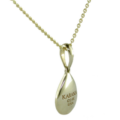 Kabana Opal Inlay Teardrop Pendant Necklace in 14K Yellow Gold with Diamond