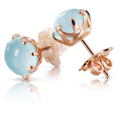 Pasquale Bruni Bon Ton Blue Moon Quartz Rose Gold Stud Earrings 14752R