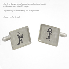 Heather Moore Sterling Silver "Best Dad" Graffiti Rectangle Cufflinks