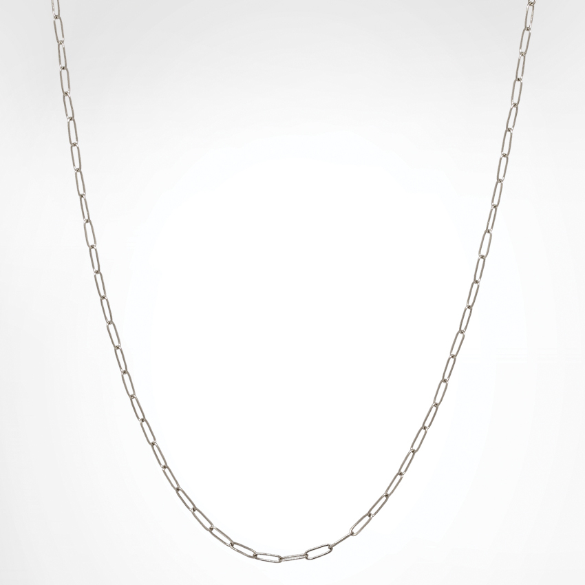 Heather Moore 2mm 14K White Gold Long Link Chain 18"