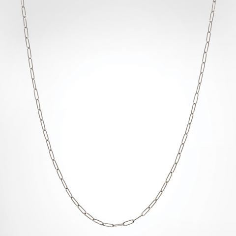 Heather Moore 2mm 14K White Gold Long Link Chain 18"