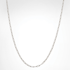 Heather Moore 2mm 14K White Gold Long Link Chain 18"