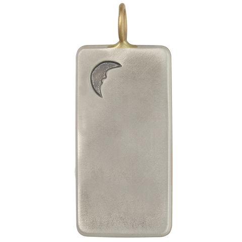 Heather Moore "Love to the Moon & Back" Silver & Yellow Gold ID Tag Original Frame