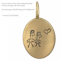 Heather Moore "Live" Handwritten Round 14K Green Gold Charm Pendant