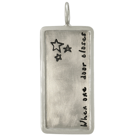 Heather Moore Charm Pendant Sterling Silver "When one door closes"