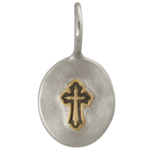 Heather Moore Baby 1st Communion Baptism Cross Charm Pendant Silver & Gold