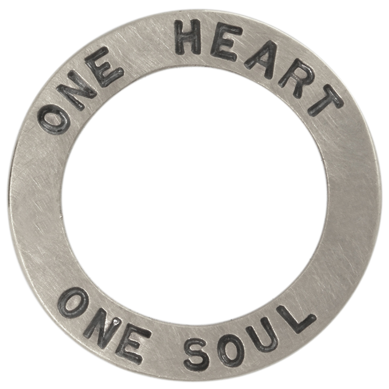 Heather Moore Sterling Silver Open Circle "One Heart - One Soul" Charm Pendant Size 4