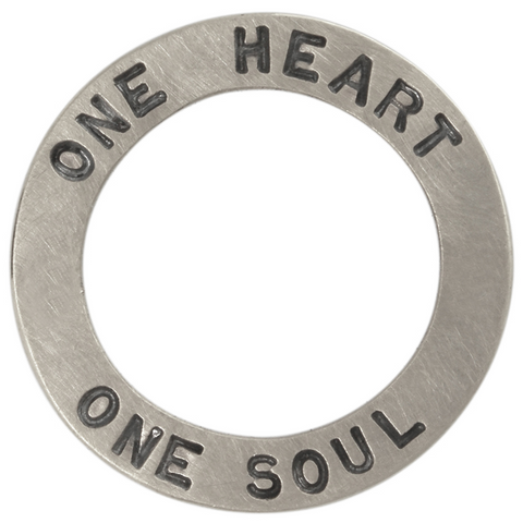 Heather Moore Sterling Silver Open Circle "One Heart - One Soul" Charm Pendant Size 4