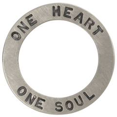 Heather Moore Sterling Silver Open Circle "One Heart - One Soul" Charm Pendant Size 4