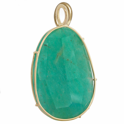 Heather Moore Amazonite Harriet Stone Group 3 Yellow Gold Charm Pendant