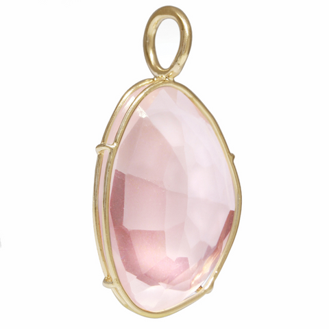Heather Moore Rose Quartz Harriet Stone Group 1 Yellow Gold Charm Pendant