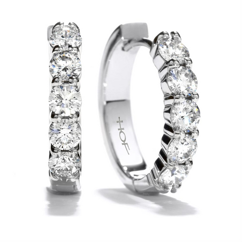 Hearts on Fire Diamond Mini Hoop Earrings 18K White Gold .95ctw