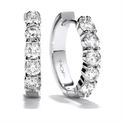 Hearts on Fire Diamond Mini Hoop Earrings 18K White Gold .95ctw