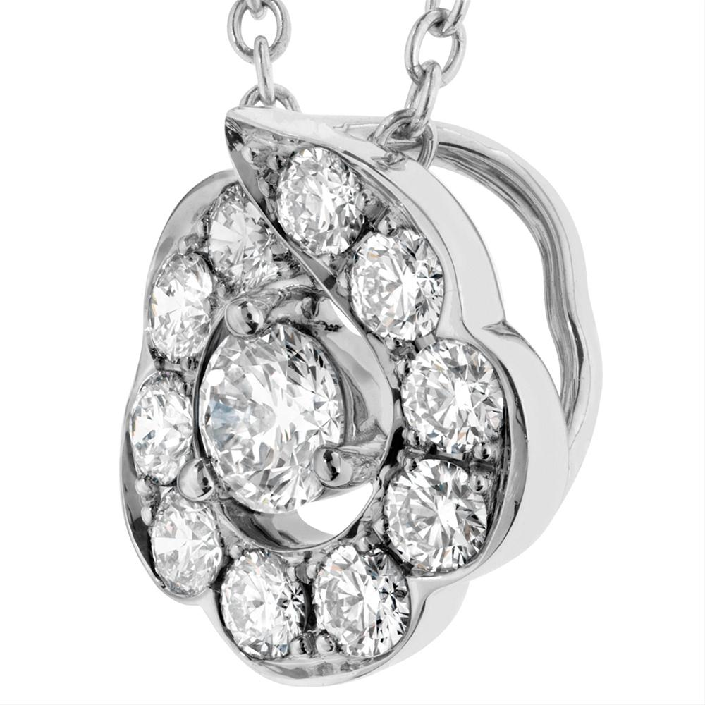 Hearts On Fire Lorelei Bloom Diamond Pendant Necklace 18K White Gold .46cts