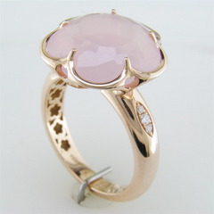 Pasquale Bruni Bon Ton Milky Rose Quartz & Diamond Ring 14807R