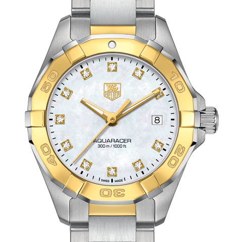 TAG Heuer Aquaracer 300M Steel & Yellow Gold 27mm Mother of Pearl WAY1451.BD0922
