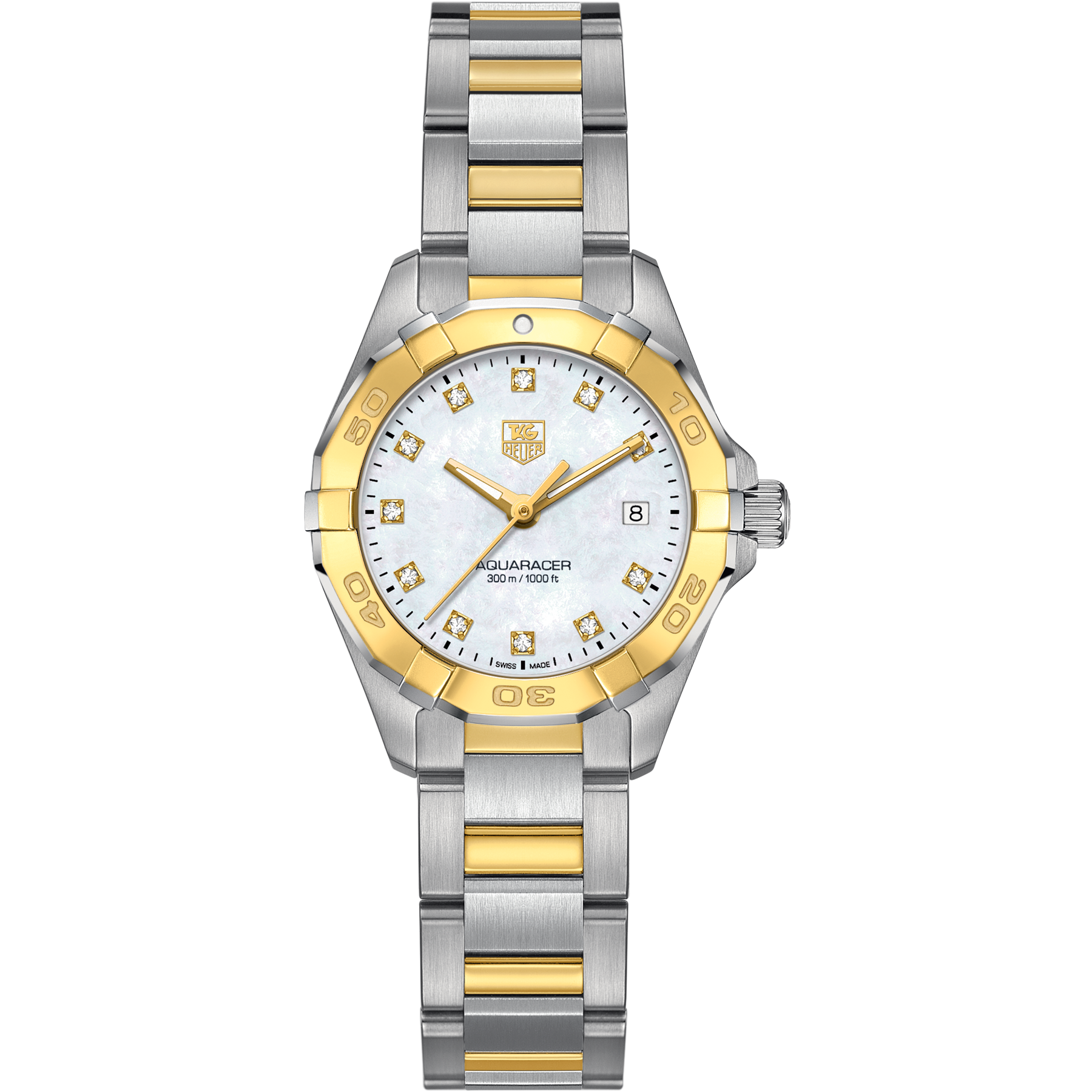 TAG Heuer Aquaracer 300M Steel & Yellow Gold 27mm Mother of Pearl WAY1451.BD0922