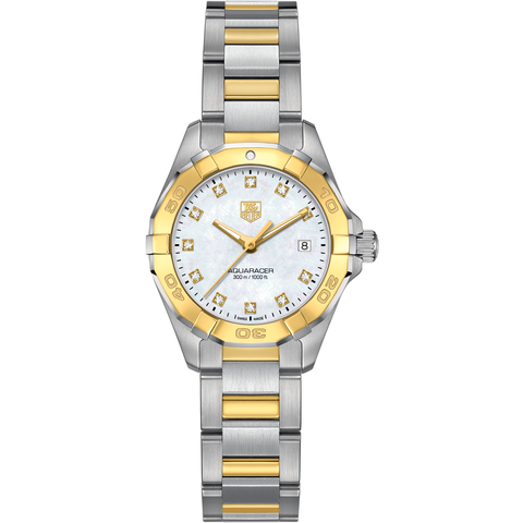 TAG Heuer Aquaracer 300M Steel & Yellow Gold 27mm Mother of Pearl WAY1451.BD0922