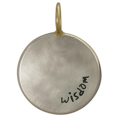 Heather Moore Tree of Wisdom Silver Charm Pendant with Yellow Gold Frame