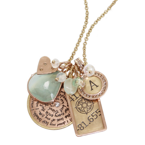 Heather Moore "I Love You More" Silver & 14K Rose Gold ID Tag Original Frame