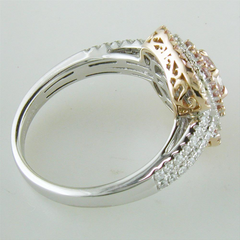 Gregg Ruth Fancy Pink Cushion Diamond Ring 18K White & Rose Gold