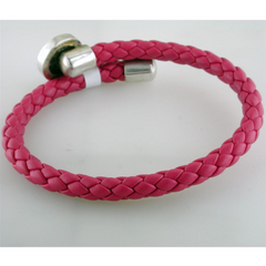 1884 Trevi Ottaviano Roman Coin Pink Leather Sterling Silver Bracelet