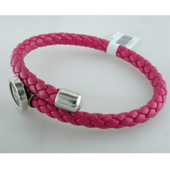 1884 Trevi Ottaviano Roman Coin Pink Leather Sterling Silver Bracelet
