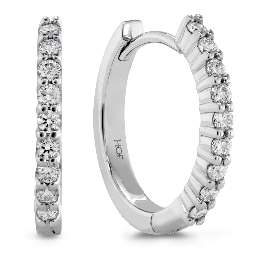 Hearts on Fire Mini Diamond Hoop Earrings .25 Carats White Gold