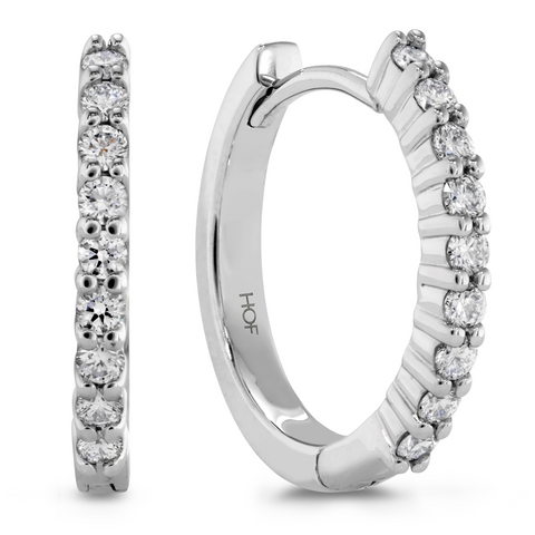 Hearts on Fire Mini Diamond Hoop Earrings .25 Carats White Gold