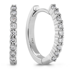 Hearts on Fire Mini Diamond Hoop Earrings .25 Carats White Gold